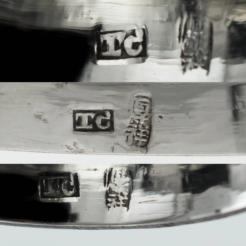 ANTIQUE 19thC CHINESE EXPORT SOLID SILVER CASED CUP & SAUCER, TUCK